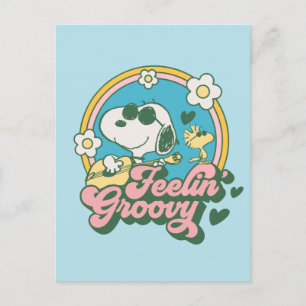 Peanuts Snoopy & Woodstock Feelin' Groovy Postcard