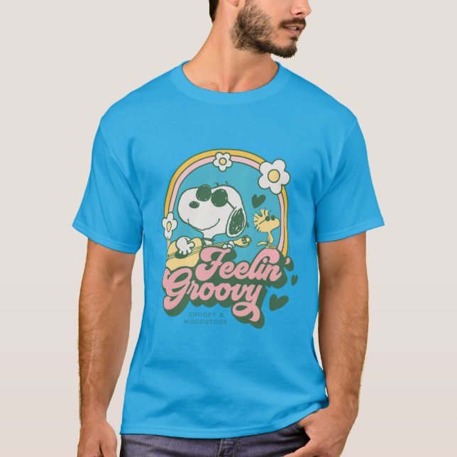 Peanuts | Snoopy & Woodstock Feelin' Groovy T-Shirt (Front)