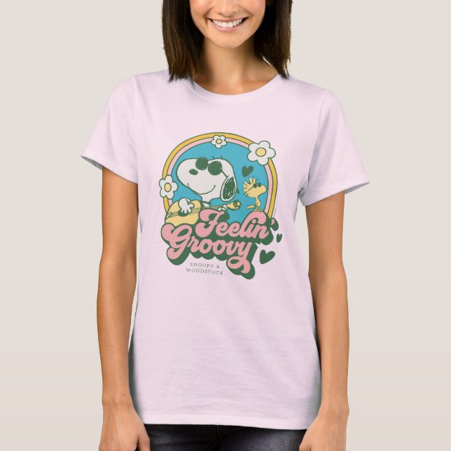 Peanuts | Snoopy & Woodstock Feelin' Groovy T-Shirt (Front)