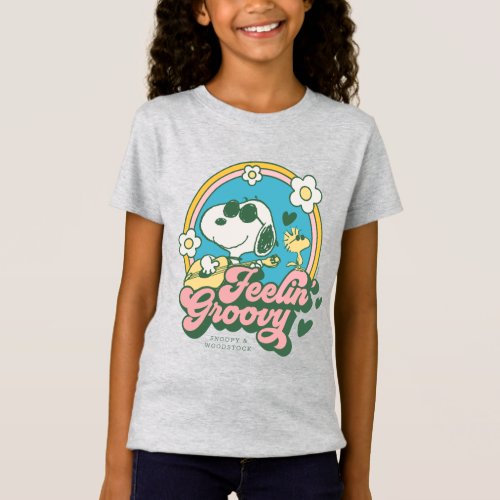 Peanuts  Snoopy  Woodstock Feelin Groovy T_Shirt