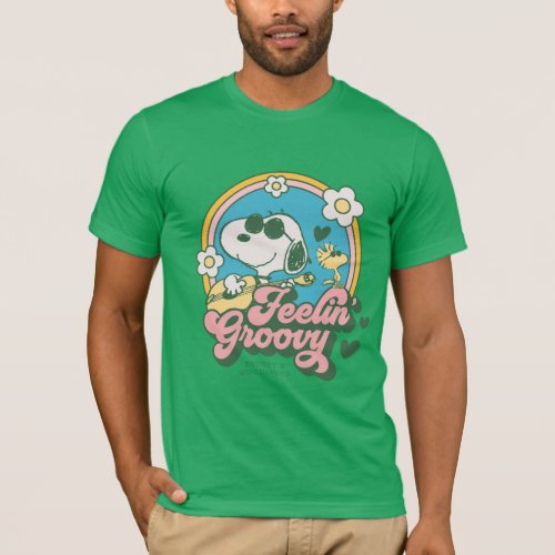 Peanuts  Snoopy  Woodstock Feelin Groovy T_Shirt