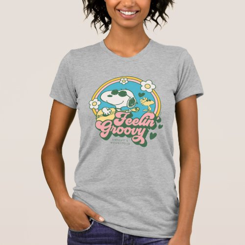 Peanuts  Snoopy  Woodstock Feelin Groovy T_Shirt