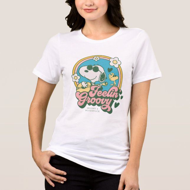 Peanuts | Snoopy & Woodstock Feelin' Groovy Tri-Blend Shirt (Front)