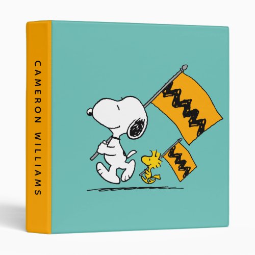 Peanuts  Snoopy  Woodstock Flags 3 Ring Binder