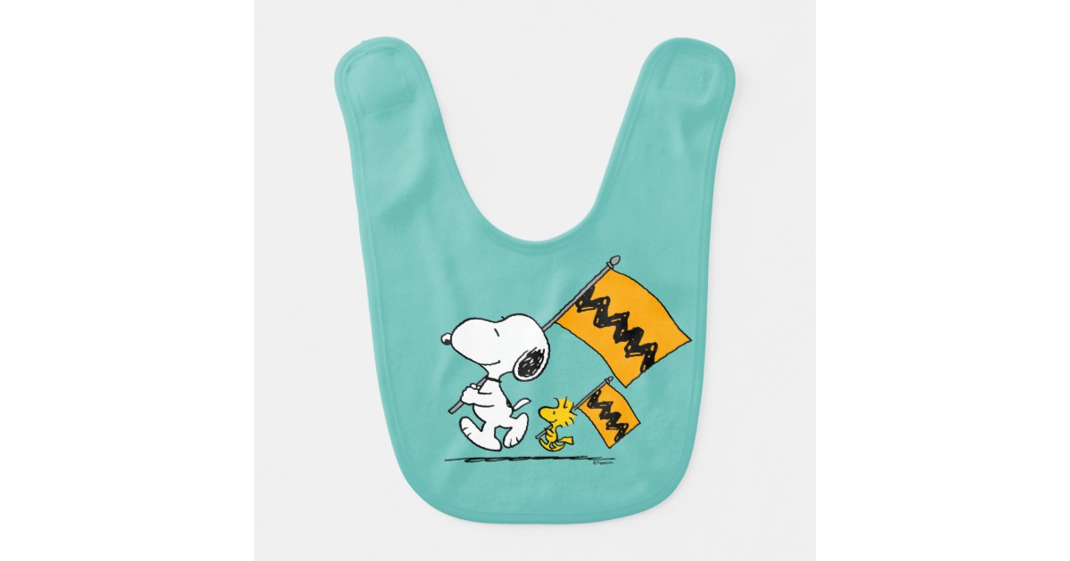 Peanuts | Snoopy & Woodstock Flags Baby Bib | Zazzle