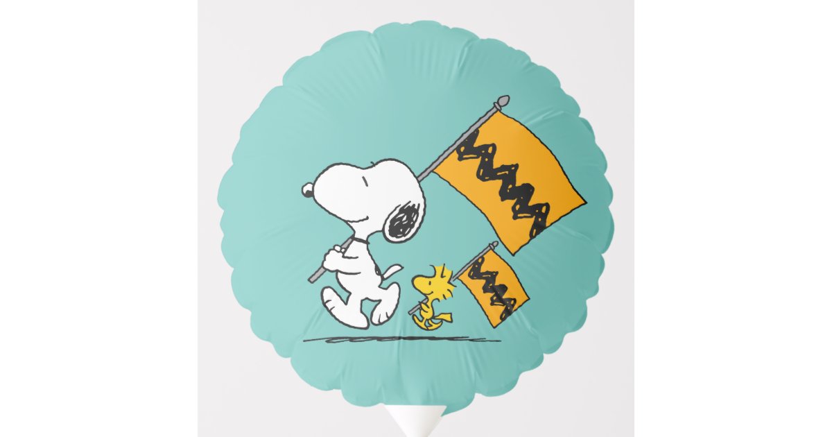 Peanuts | Snoopy & Woodstock Flags Balloon | Zazzle