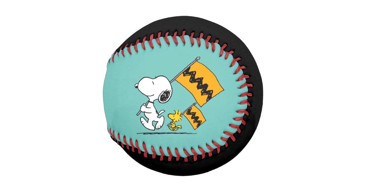 Peanuts | Snoopy & Woodstock Flags Baseball | Zazzle
