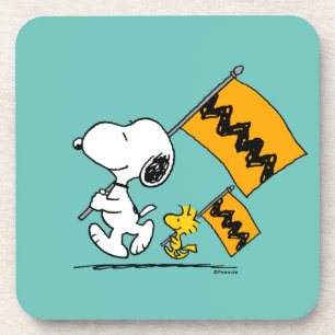 Peanuts Snoopy & Woodstock Flags Beverage Coaster