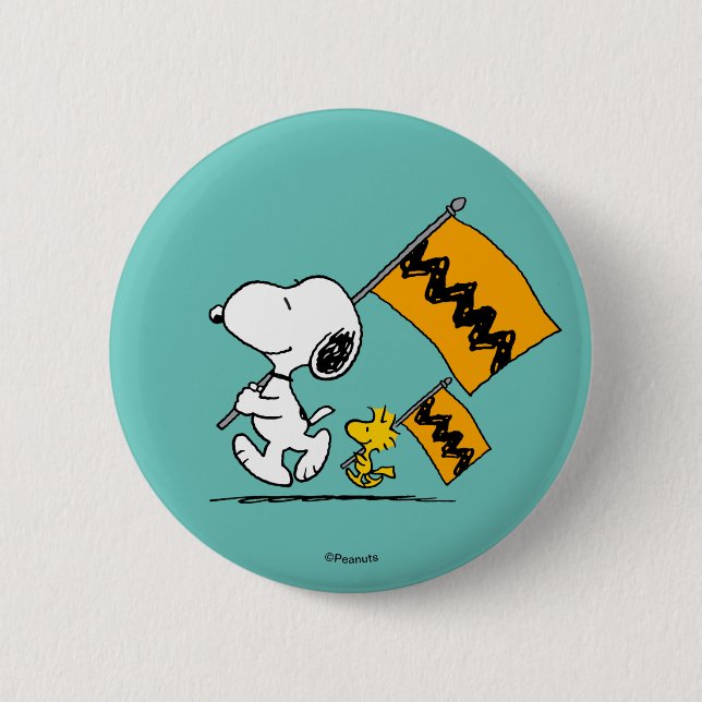 Peanuts | Snoopy & Woodstock Flags Button (Front)