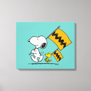 Peanuts Snoopy & Woodstock Flags Canvas Print