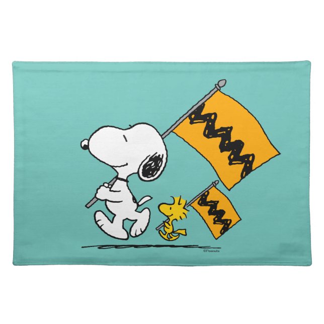 Peanuts | Snoopy & Woodstock Flags Cloth Placemat (Front)