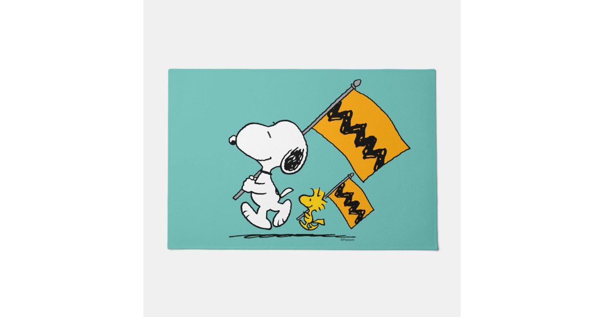 Peanuts | Snoopy & Woodstock Flags Doormat | Zazzle