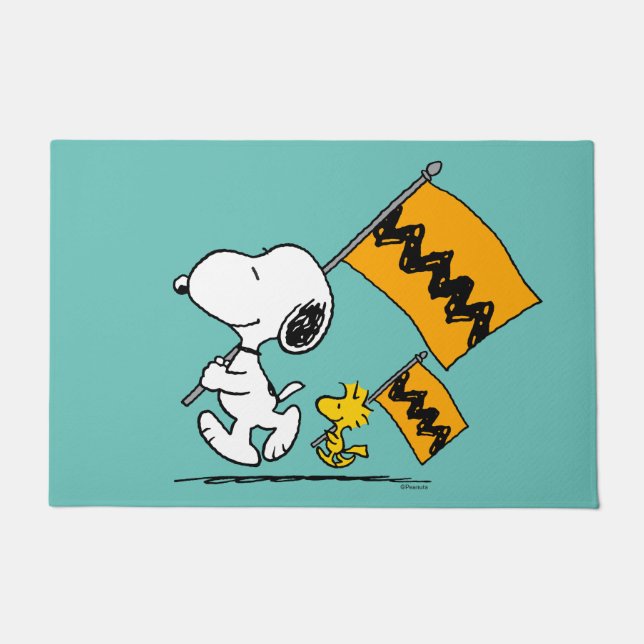 Peanuts | Snoopy & Woodstock Flags Doormat (Front)