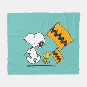 Peanuts Snoopy & Woodstock Flags Fleece Blanket