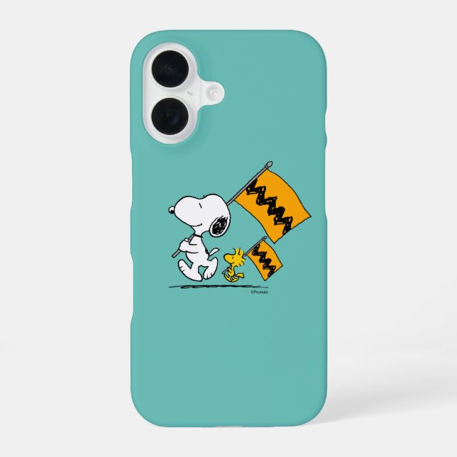 Peanuts | Snoopy & Woodstock Flags Iphone Case (Back)