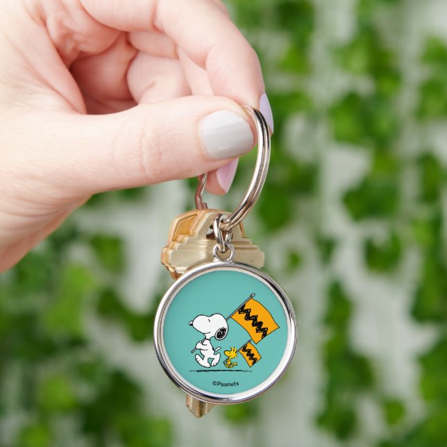 Peanuts | Snoopy & Woodstock Flags Keychain (Hand)