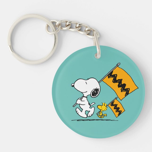 Peanuts | Snoopy & Woodstock Flags Keychain (Front)