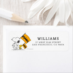 Peanuts   Snoopy & Woodstock Flags Label