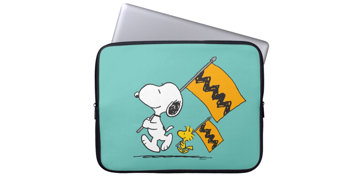 Peanuts | Snoopy & Woodstock Flags Laptop Sleeve | Zazzle