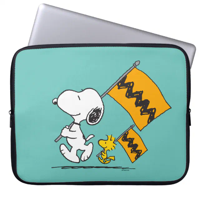 Peanuts | Snoopy & Woodstock Flags Laptop Sleeve | Zazzle