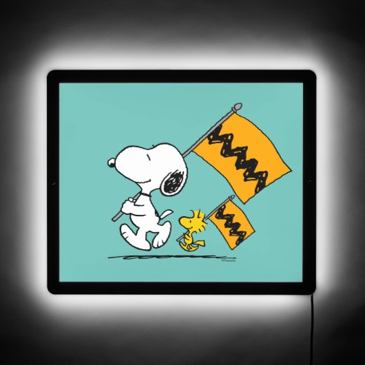 Peanuts | Snoopy & Woodstock Flags LED Sign (Front)