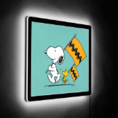 Peanuts | Snoopy & Woodstock Flags LED Sign (Angle)