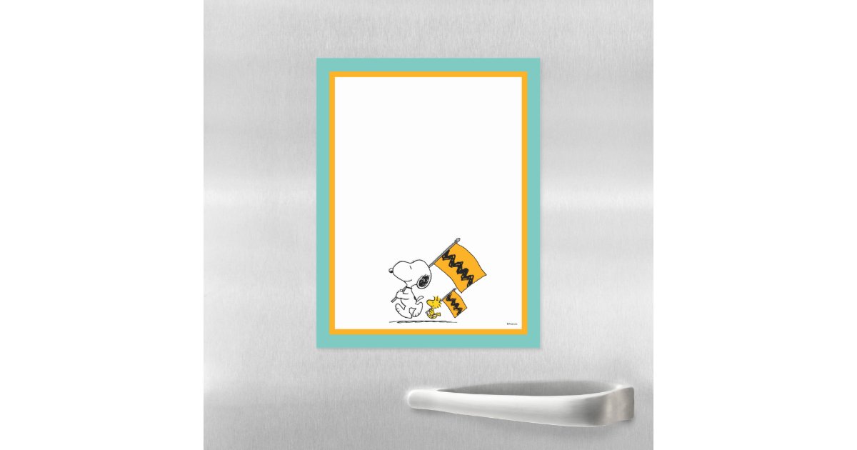 Peanuts | Snoopy & Woodstock Flags Magnetic Dry Erase Sheet | Zazzle