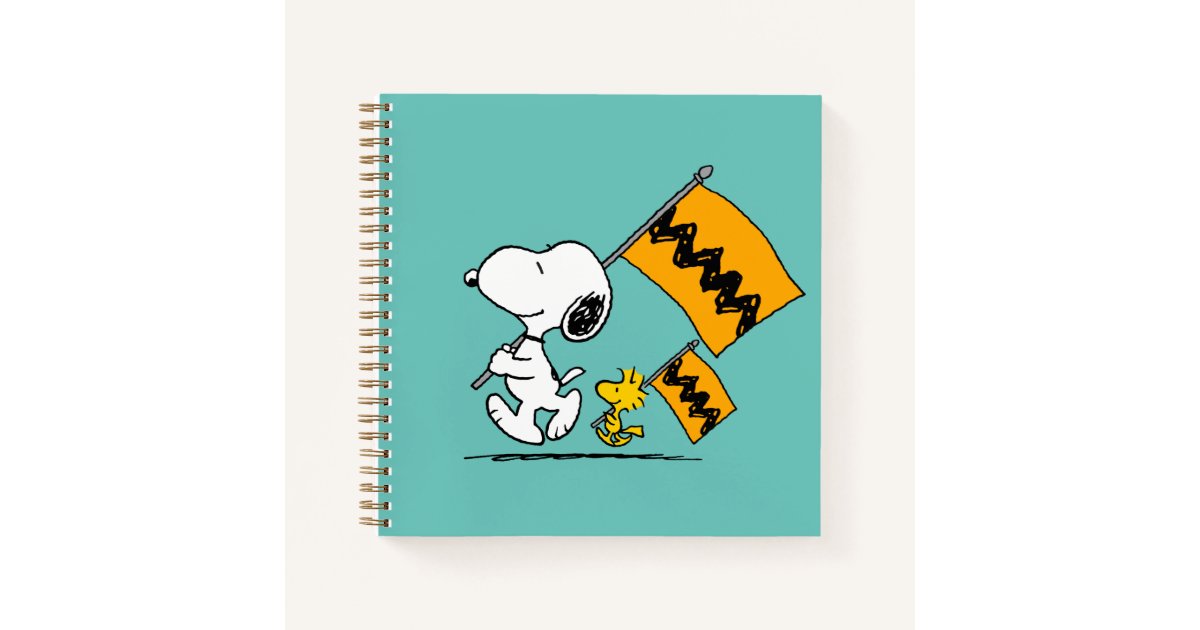 Peanuts | Snoopy & Woodstock Flags Notebook | Zazzle