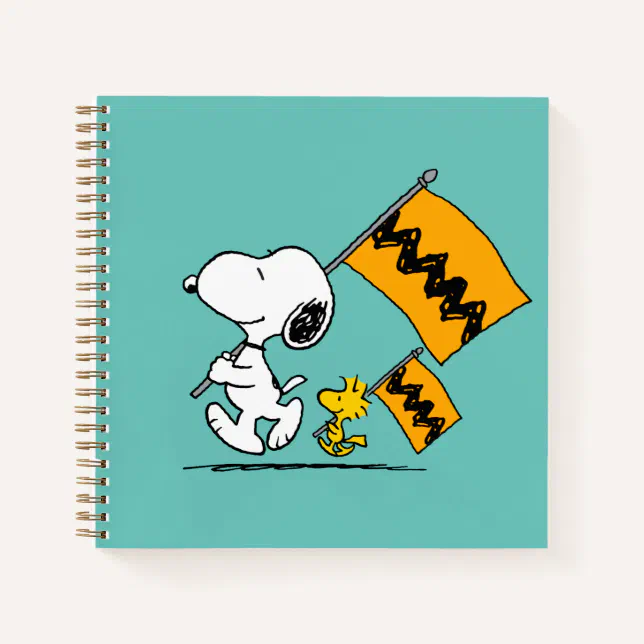 Peanuts | Snoopy & Woodstock Flags Notebook | Zazzle