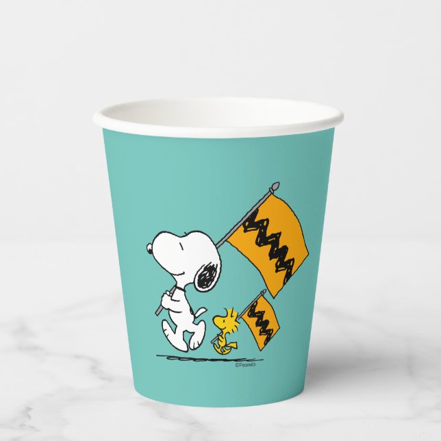 Peanuts | Snoopy & Woodstock Flags Paper Cups (Front)