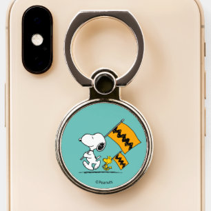 Peanuts Snoopy & Woodstock Flags Phone Ring Stand