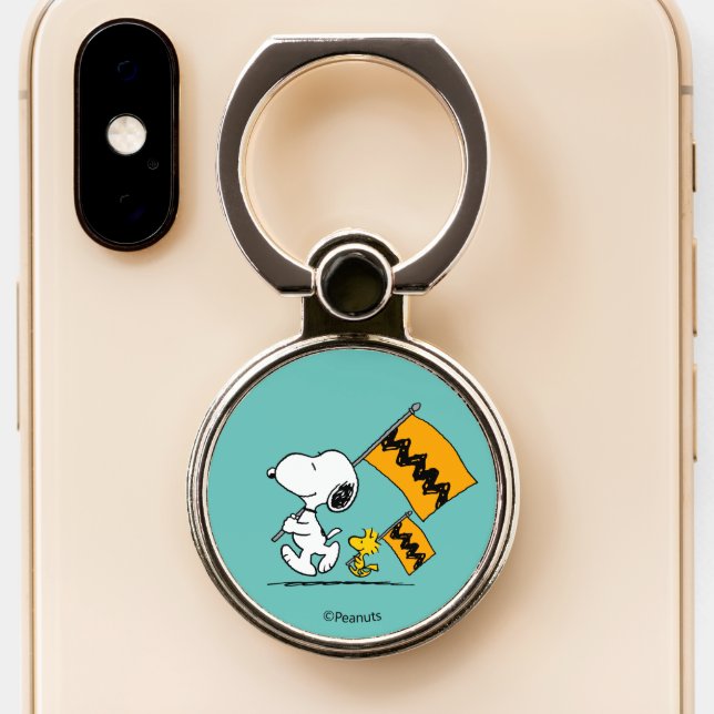 Peanuts | Snoopy & Woodstock Flags Phone Ring Stand (Close Up)