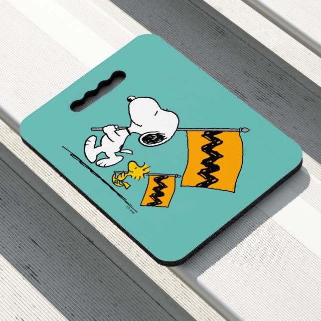 Peanuts | Snoopy & Woodstock Flags Seat Cushion (In Situ)