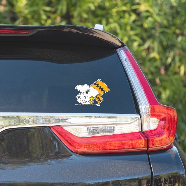 Peanuts | Snoopy & Woodstock Flags Sticker (Car Side)