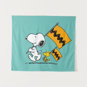 Peanuts Snoopy & Woodstock Flags Tapestry
