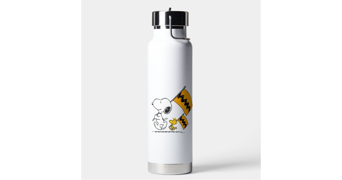 Peanuts | Snoopy & Woodstock Flags Water Bottle | Zazzle