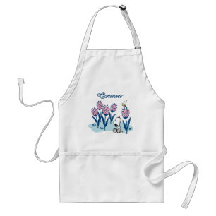 Peanuts Snoopy & Woodstock Flower Add Your Name Adult Apron