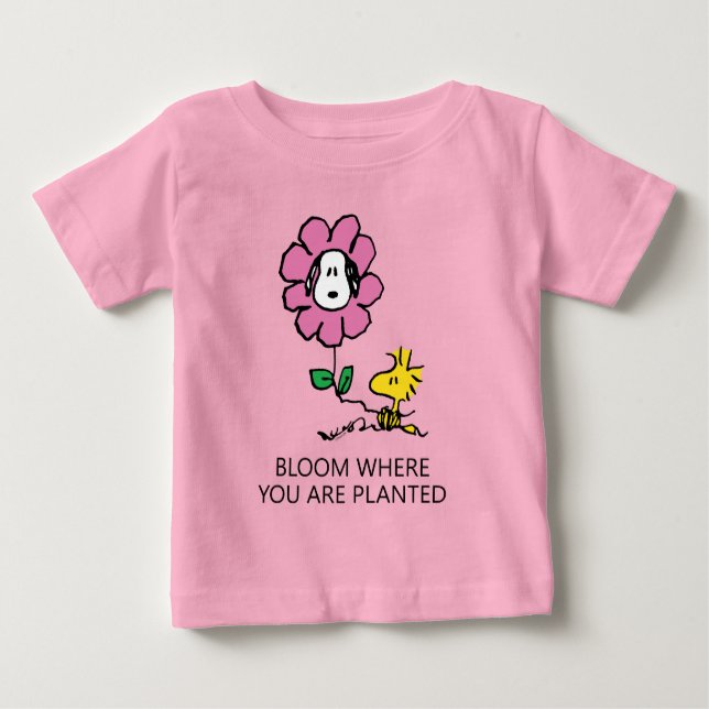 Peanuts | Snoopy & Woodstock Flower Baby T-Shirt (Front)