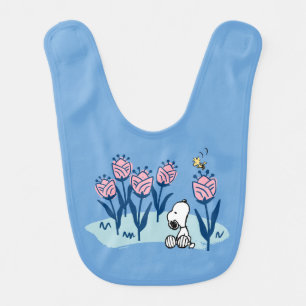 Peanuts   Snoopy & Woodstock Flower Garden Baby Bib
