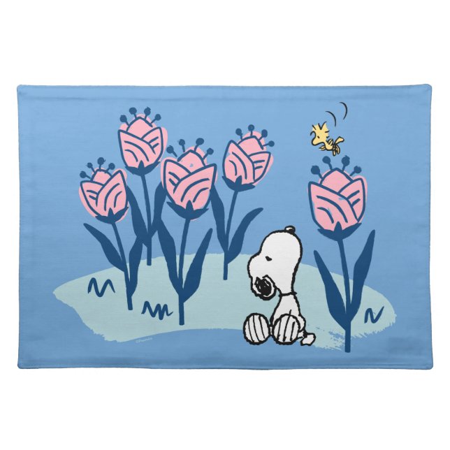 Peanuts | Snoopy & Woodstock Flower Garden Cloth Placemat (Front)