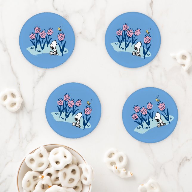 Peanuts | Snoopy & Woodstock Flower Garden Coaster Set (In Situ)