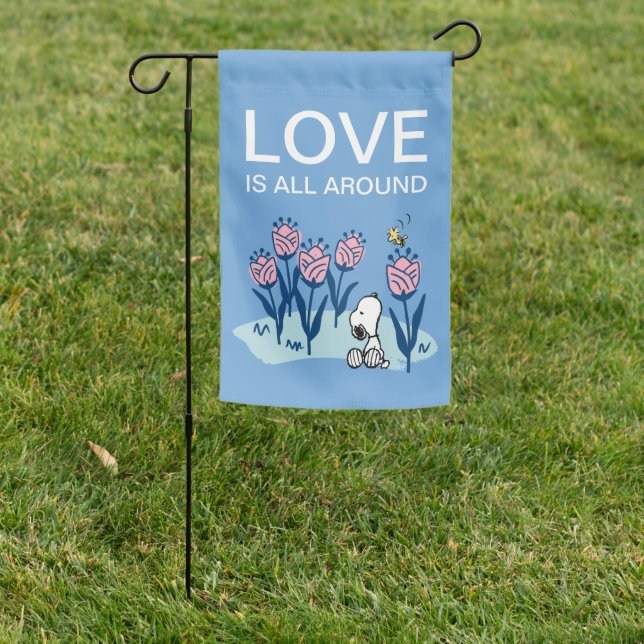 Peanuts | Snoopy & Woodstock Flower Garden Garden Flag (In SItu)