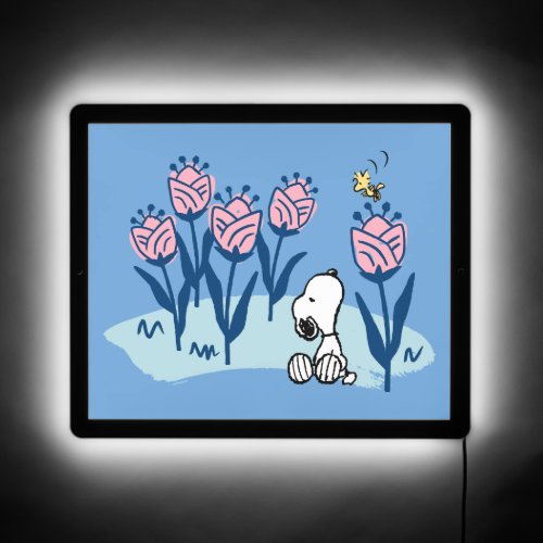 Peanuts  Snoopy  Woodstock Flower Garden LED Sign