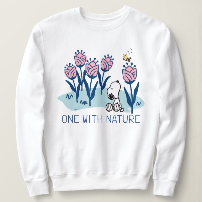 Peanuts | Snoopy & Woodstock Flower Garden Sweatshirt (Design Front)