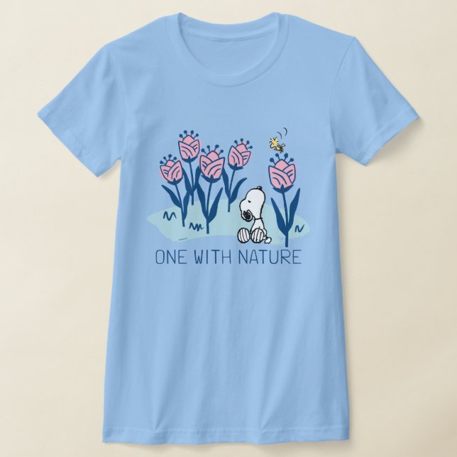 Peanuts | Snoopy & Woodstock Flower Garden T-Shirt (Laydown)
