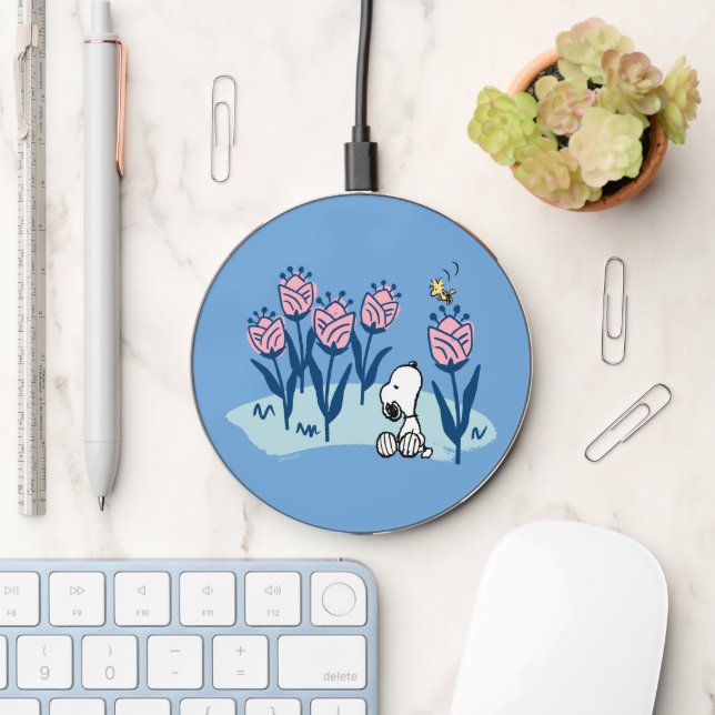 Peanuts | Snoopy & Woodstock Flower Garden Wireless Charger (Desk)