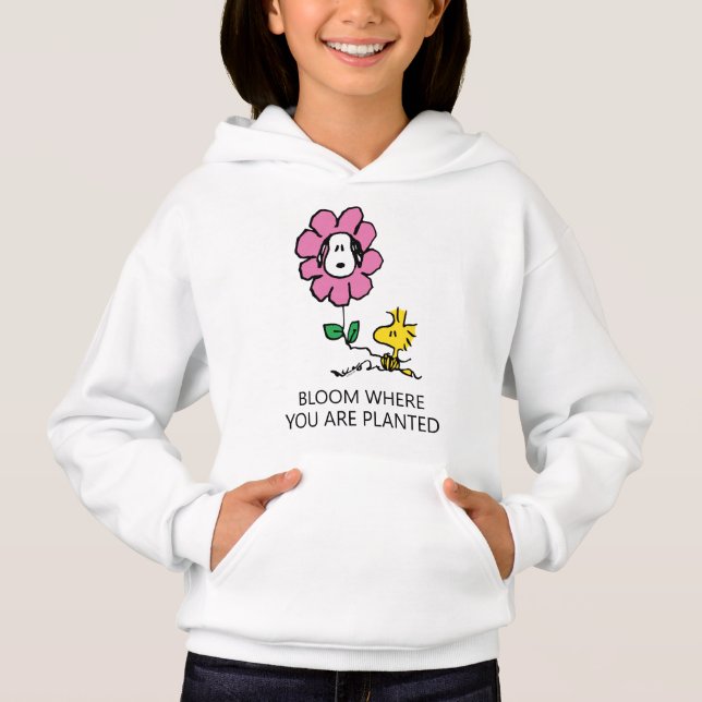 Peanuts | Snoopy & Woodstock Flower Hoodie (Front)