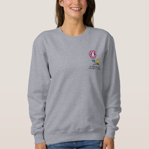 Peanuts  Snoopy  Woodstock Flower Sweatshirt