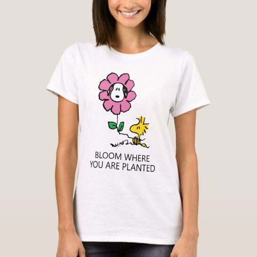 Peanuts  Snoopy  Woodstock Flower T_Shirt
