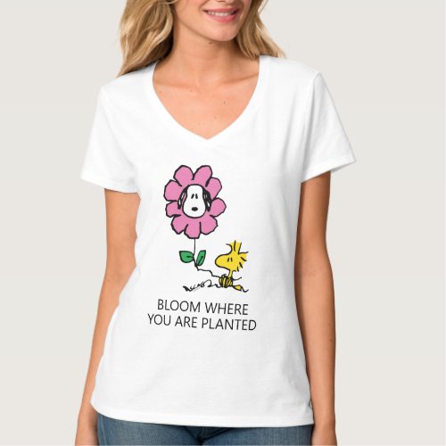 Peanuts  Snoopy  Woodstock Flower T_Shirt